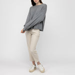 Hazel Slouch Side Split Jumper in Derby Grey