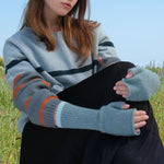 Angora Fingerless Mittens in Shingle/Grey