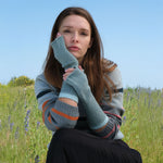 Angora Fingerless Mittens in Shingle/Grey