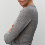 Annabelle Merino Wool Jumper in Medium Grey Melange