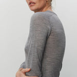 Annabelle Merino Wool Jumper in Medium Grey Melange