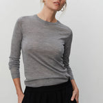 Annabelle Merino Wool Jumper in Medium Grey Melange