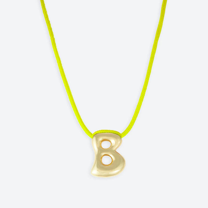 LA MOME BIJOU B Initial Joy Letter Necklace in Gold