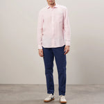 HARTFORD L/S Paul Linen Shirt in Faded Rose