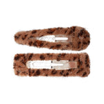 Alicia Hair Clips in Brown Leo