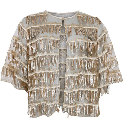 Crystal Sequin Jacket in Golden