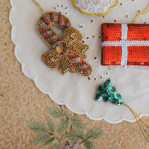 Decorated Christmas Tree Ornament in Green