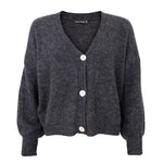 Dell Heavy Knit Cardigan in Charcoal