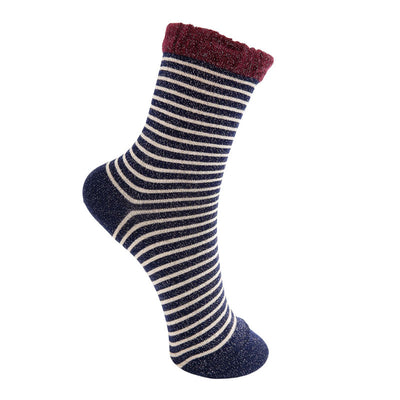 Flash Striped Socks in Navy