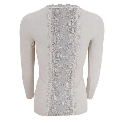 Ivy Rib L/S Top in Ivory