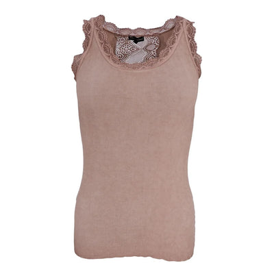 Ivy Rib Vest Top in Rose