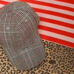 Maizah Chequered Cap in Black