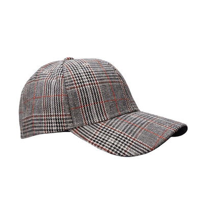 BLACK COLOUR Maizah Chequered Cap in Black