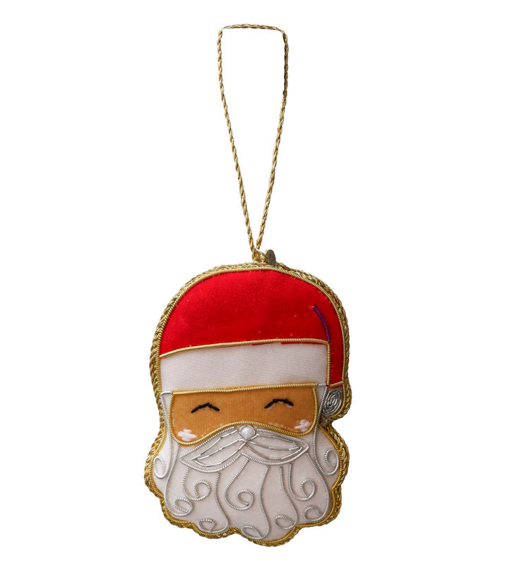 Santa Christmas Ornament in Red/White