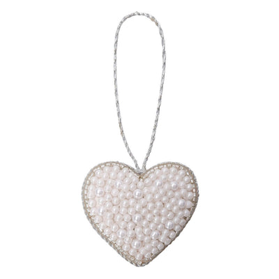 Snow Heart Christmas Ornament in White