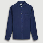 HARTFORD L/S Paul Linen Shirt in Deep Blue