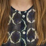 BEATRIZ FUREST Nefer Tie Dye Print Shirt 49R162 in Navy