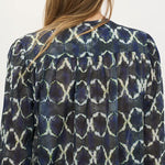 BEATRIZ FUREST Nefer Tie Dye Print Shirt 49R162 in Navy