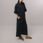 EMIN PAUL Ultra Wide Leg Trousers Navy