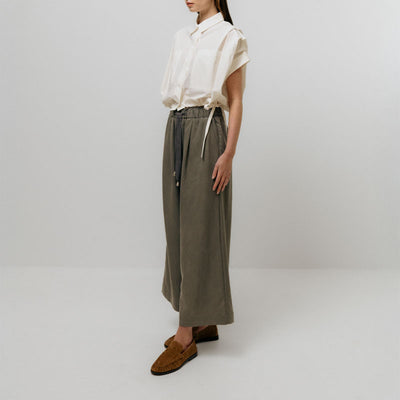 EMIN PAUL Gathered Shirt Blouse in White