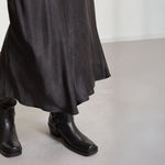 Pure Viscose Long Skirt in Smoke