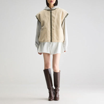 BELLEROSE Jano Sleeveless Jacket in Ecru