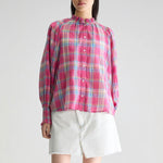 Cassis Long Sleeve Blouse in Check