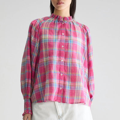 BELLEROSE Cassis Long Sleeve Blouse in Check