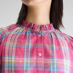 Cassis Long Sleeve Blouse in Check