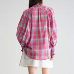 Cassis Long Sleeve Blouse in Check