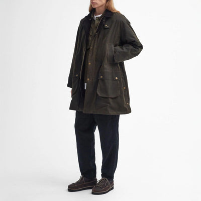 Bedale Wax Trench Coat in Olive