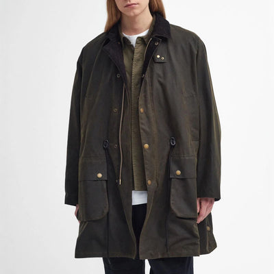 Bedale Wax Trench Coat in Olive