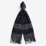 Brack Patchwork Tartan Scarf in Navy/Dark Ginger