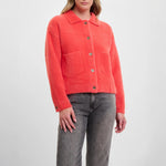 RINO & PELLE Bubbly Boxy Jacket in Hot Coral