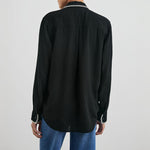 Charli L/S Shirt in Black Blanket Stitch