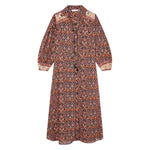 Dalida Patterned Shirt Dress in Black/Red