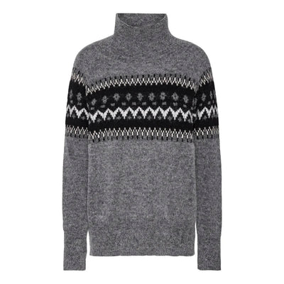 Canazei Nordic Roll Neck Knit in Grey