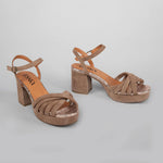 Casey Suede Sandals in Taupe