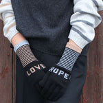 Contrasting Love & Hope Gloves in Black/Multi