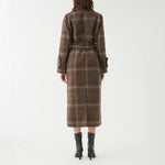 Cornelia Coat with Belt in Caramel Check