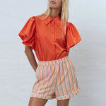 Cotton Pyjama Shorts in Sunshine Orange