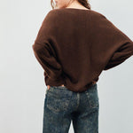 Damsville Boat Neck Knit in Brownie Melange