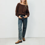 Damsville Boat Neck Knit in Brownie Melange