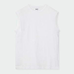 DAY BIRGER ET MIKKELSEN Pedro Heavy Jersey Sleeveless Top in Bright White