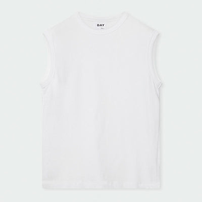 DAY BIRGER ET MIKKELSEN Pedro Heavy Jersey Sleeveless Top in Bright White