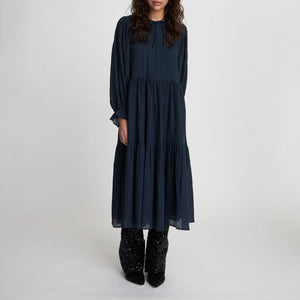 Crispy Midi Dress in Navy