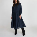 Crispy Midi Dress in Navy