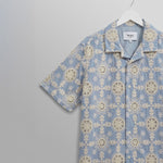 WAX LONDON Didcot Shirt in Pale Blue/Ecru