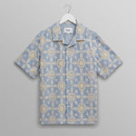 WAX LONDON Didcot Shirt in Pale Blue/Ecru