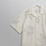 WAX LONDON Didcot Shirt in Ecru/Pale Blue